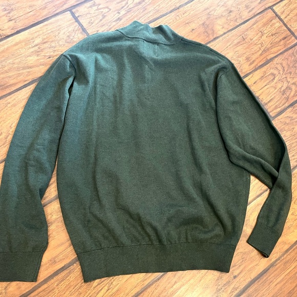 FX Fusion sweater men’s XL olive green 1/4 zip super soft Mock Neck luxury NWT - Picture 3 of 9